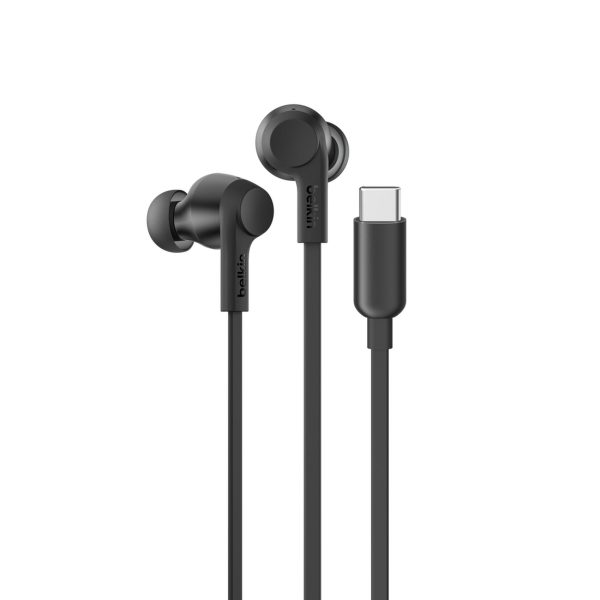BELKIN SOUNDFORM fülhallgató SZTEREO Type-C, hangerőszabályzó, FEKETE