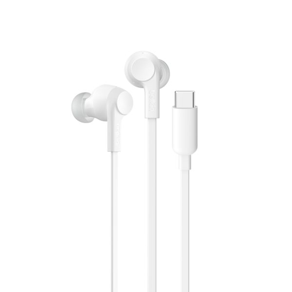 BELKIN SOUNDFORM fülhallgató SZTEREO Type-C, hangerőszabályzó, FEHÉR