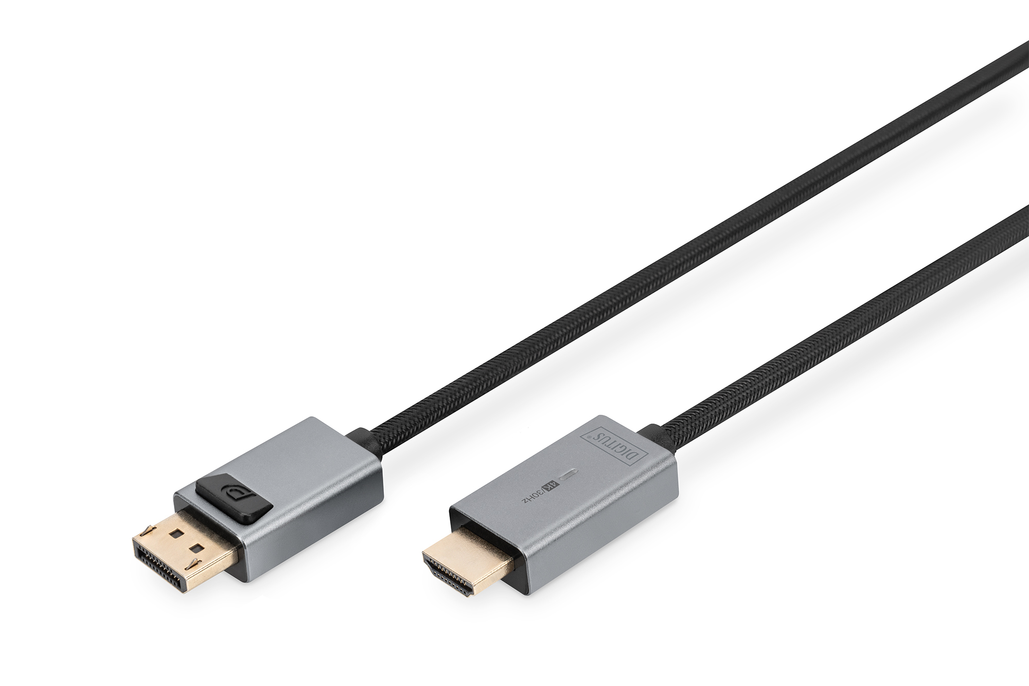 1.8M DP/HDMI CABLE WITH LED ALUMINUM HOUSING GOLD PLATED
