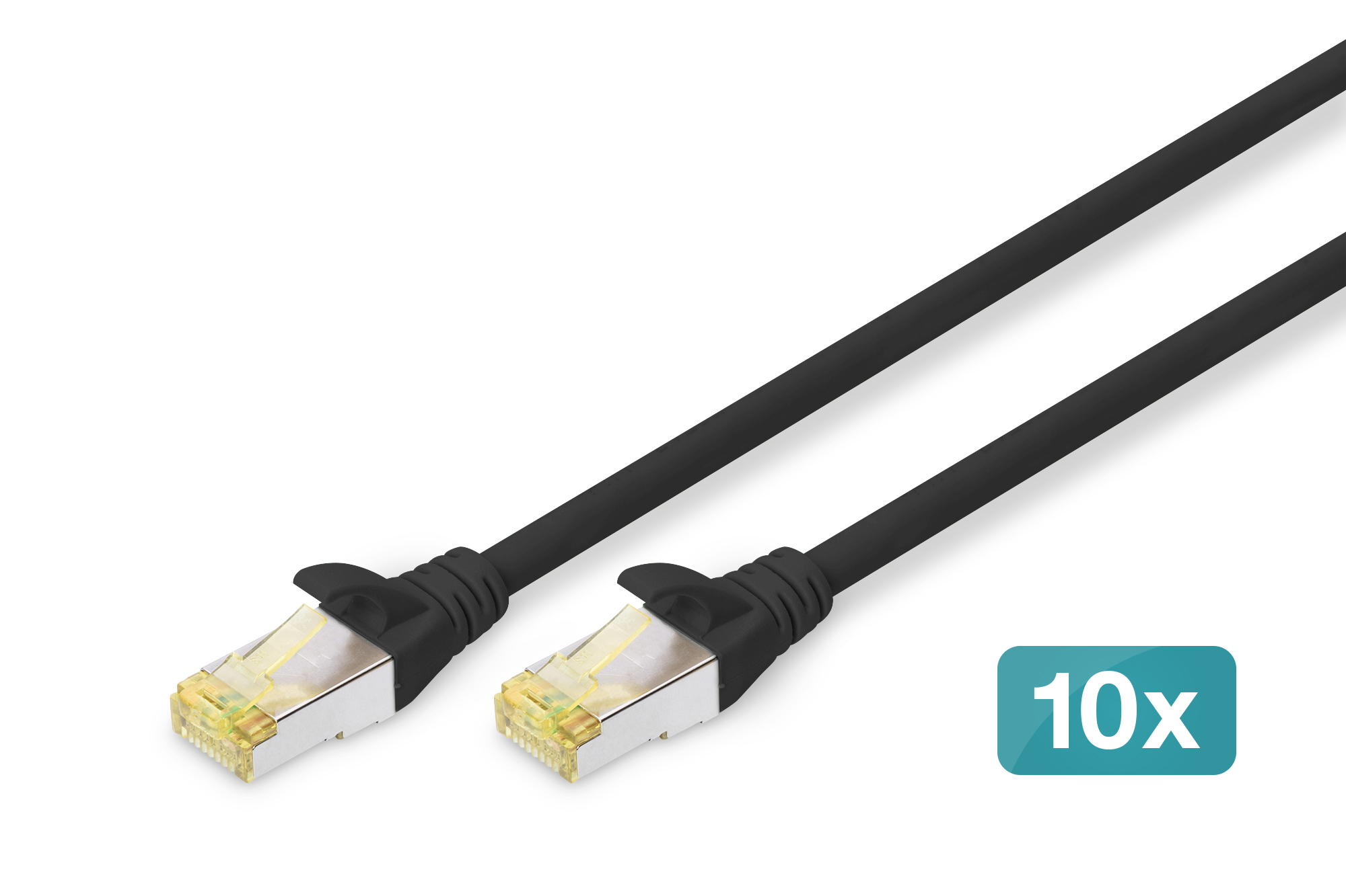 CAT 6A S/FTP PATCH CORD10P AWG 26/7 3 M 10 PIECES BLACK