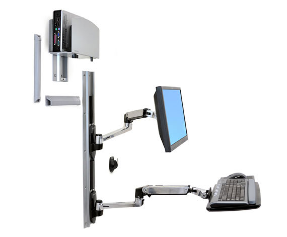 LX WALLMOUNT SYSTEM W/CPU HOLD MED SILV CPU HOLD 32IN 2.3-11KG
