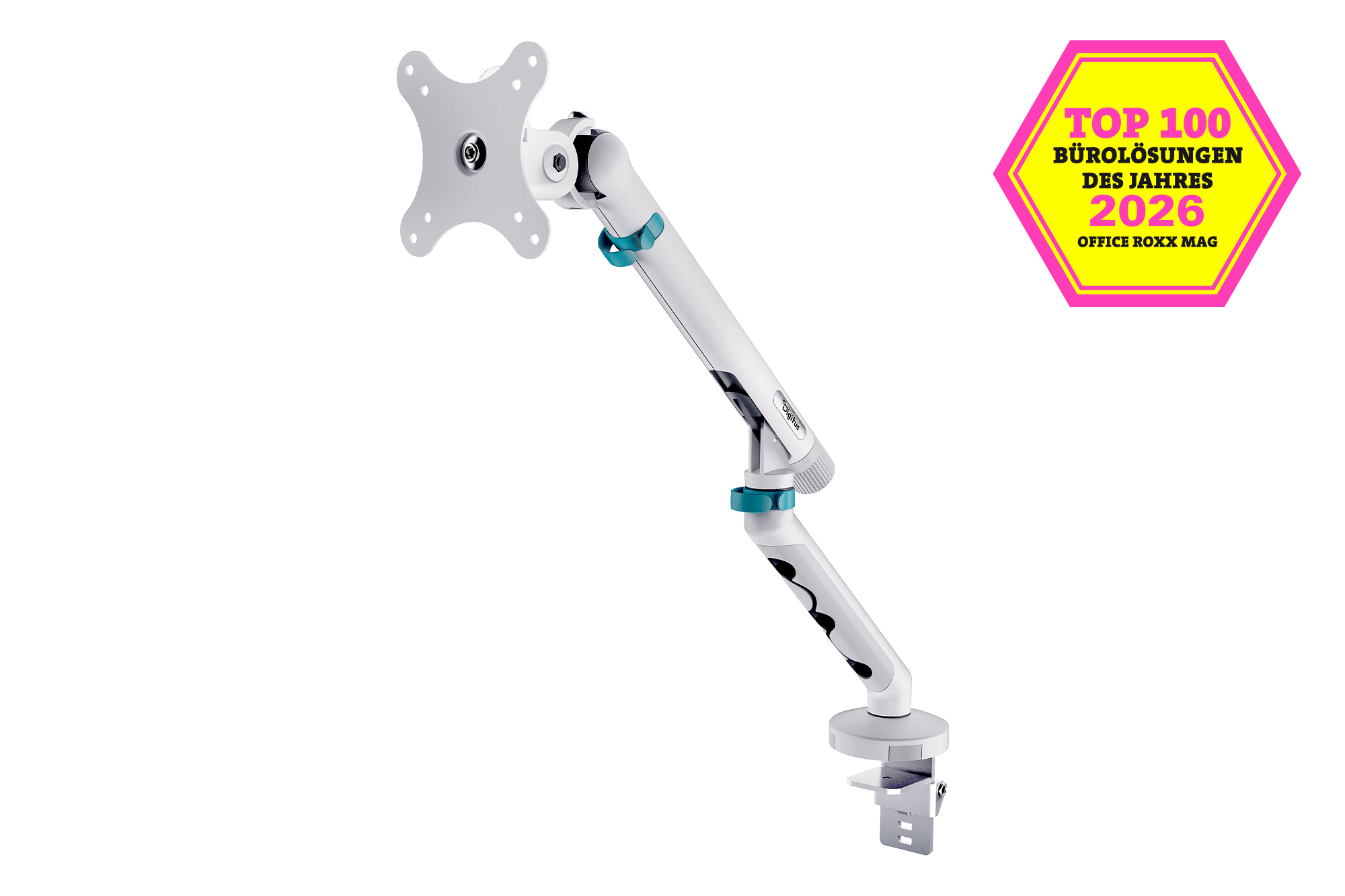 SINGLE MONITOR MOUNT 35 10KG MECH.SPRING VESA75X75100X100WHT