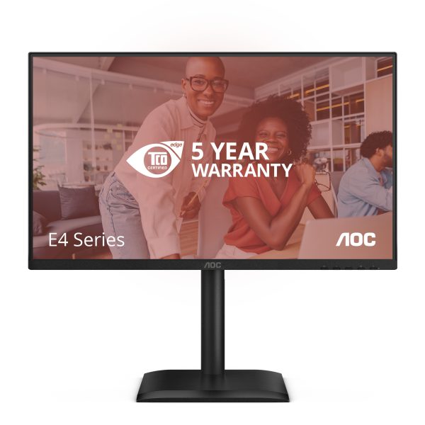 AOC IPS monitor 23,8" 24E4U 1920x1080,16:9, 300cd/m2, 4ms, VGA/HDMI/DisplayPort/4xUSB, hangszóró, 120 Hz, áll.mag.,pivot