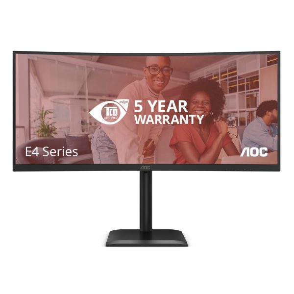 AOC Ívelt VA 120Hz monitor 34" CU34E4CV, 3440x1440, 21:9, 4ms, 350cd/m2, DisplayPort/2xHDMI/4xUSB-A, áll.mag., hangszóró