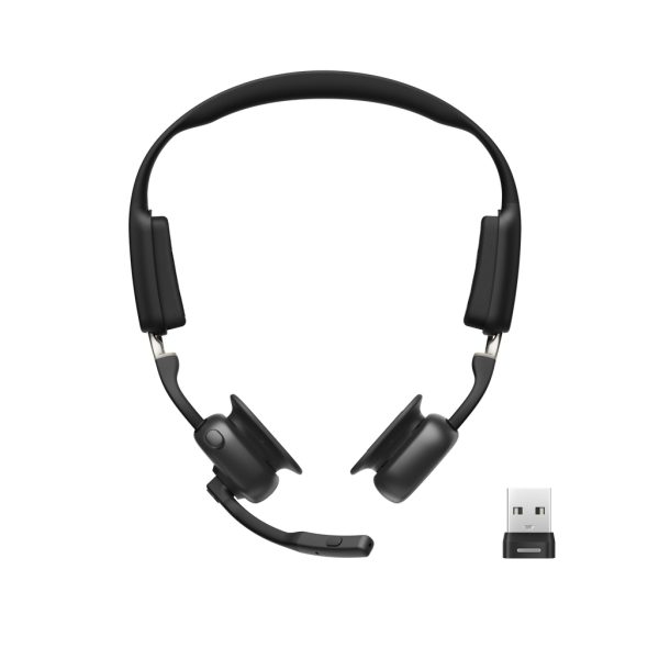 SHOKZ OPENMEET bluetooth fejhallgató SZTEREO csontrezgés, vízálló + USB adapter, FEKETE