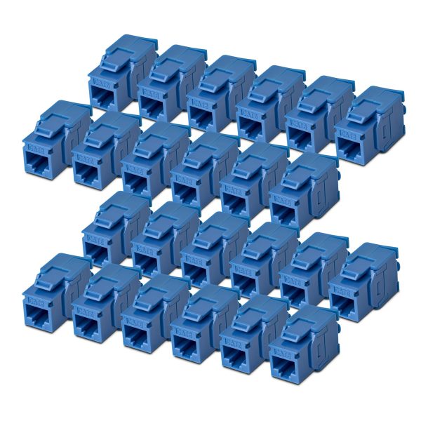 STARTECH CAT6 KEYSTONE JACK 24-PACK 24-PACK180-DEGREE TOOLLESS BLUE
