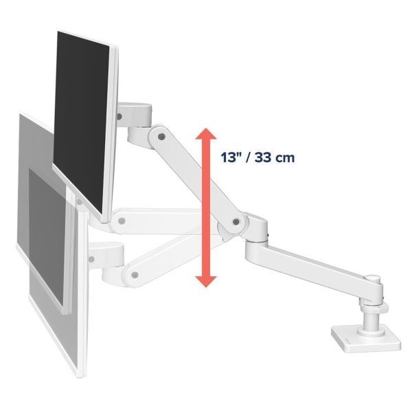 LX PRO ARM SINGLE DESK MOUNT 34IN MIS-D 10Y W WHITE