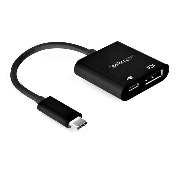 StarTech USB-C / Thunderbolt -> DisplayPort 1.4 USB-C M/F adapter 0.2m fekete