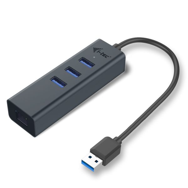 I-TEC USB 3.0 3-PORT HUB + GLAN 3X USB 3.0 RJ-45 SPACE GREY
