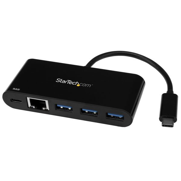 USB-C ADAPTER TO ETHERNET W/3PORT USB 3.0 HUB + PS