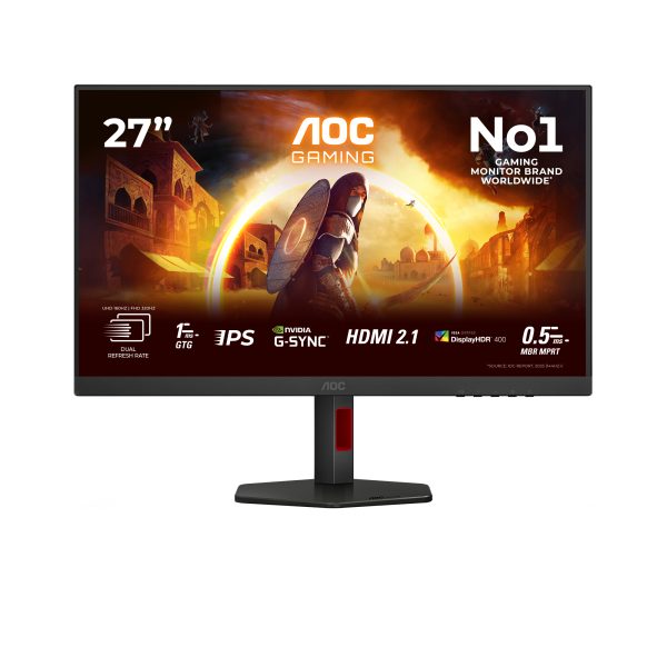 AOC Gaming 320Hz IPS monitor 27" U27G4R, 3840x2160, 16:9, 400 cd/m2, 0,3ms, HDMIx2/Displayport/USBx4