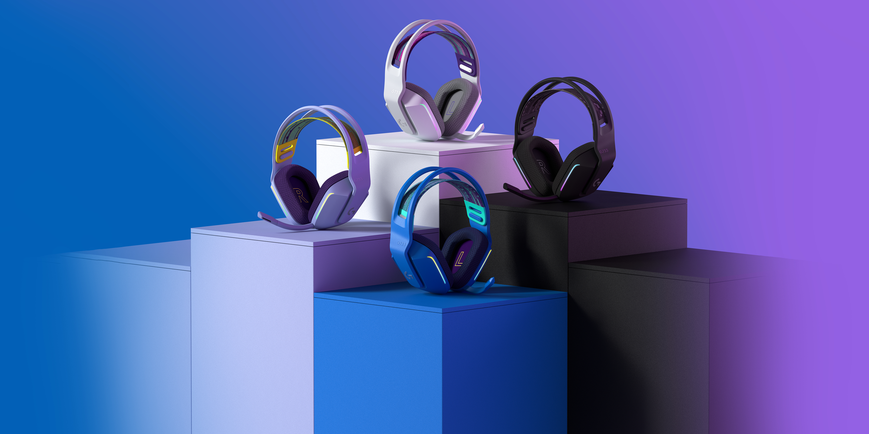 LOGITECH Fejhallgató 2.0 - G733 Lightspeed RGB Gaming Vezeték Nélküli, Kék