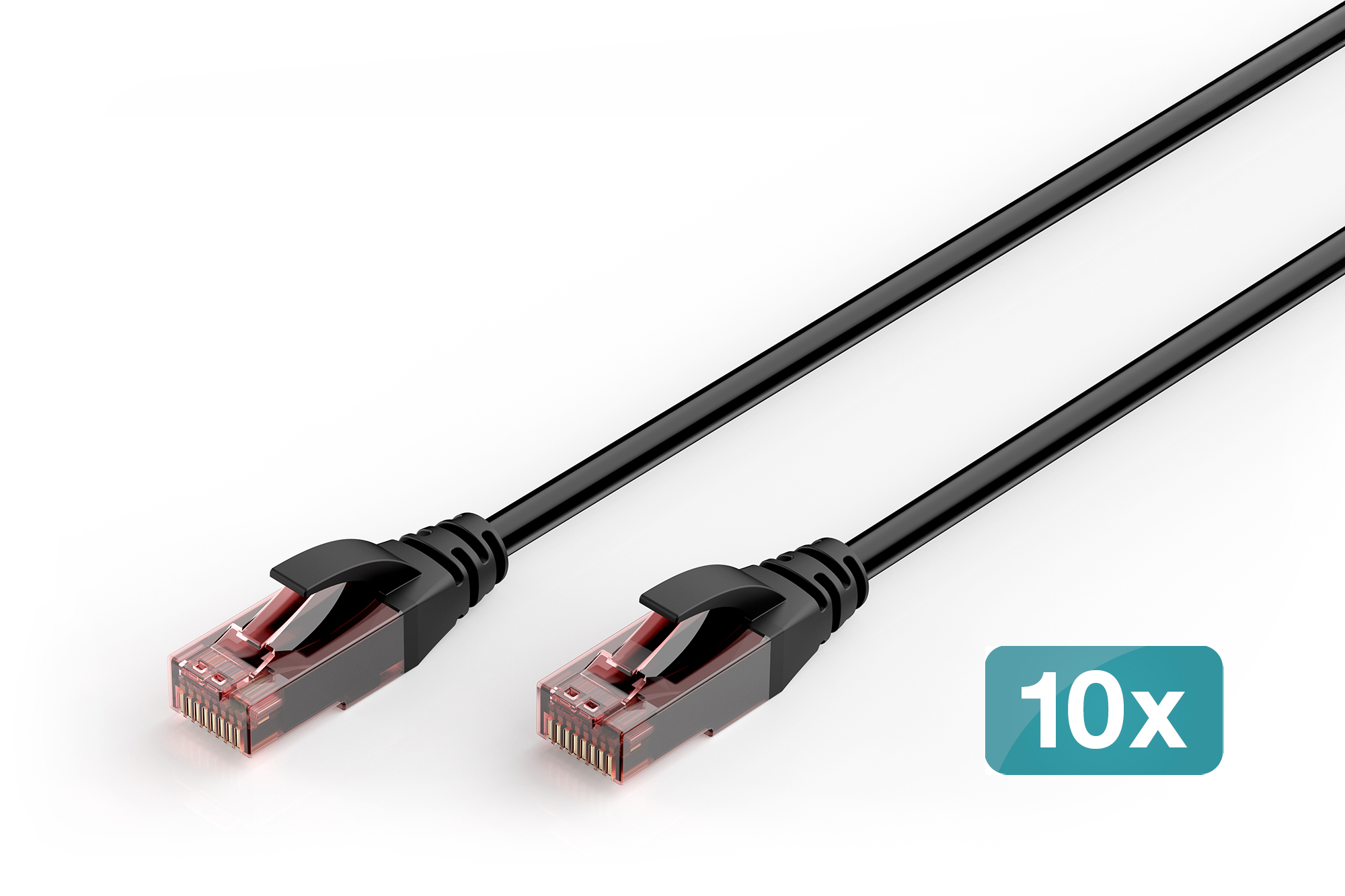 CAT6 U-UTP OUTDOOR 10X 3M BLACK KU PE AWG 26/710 PACK