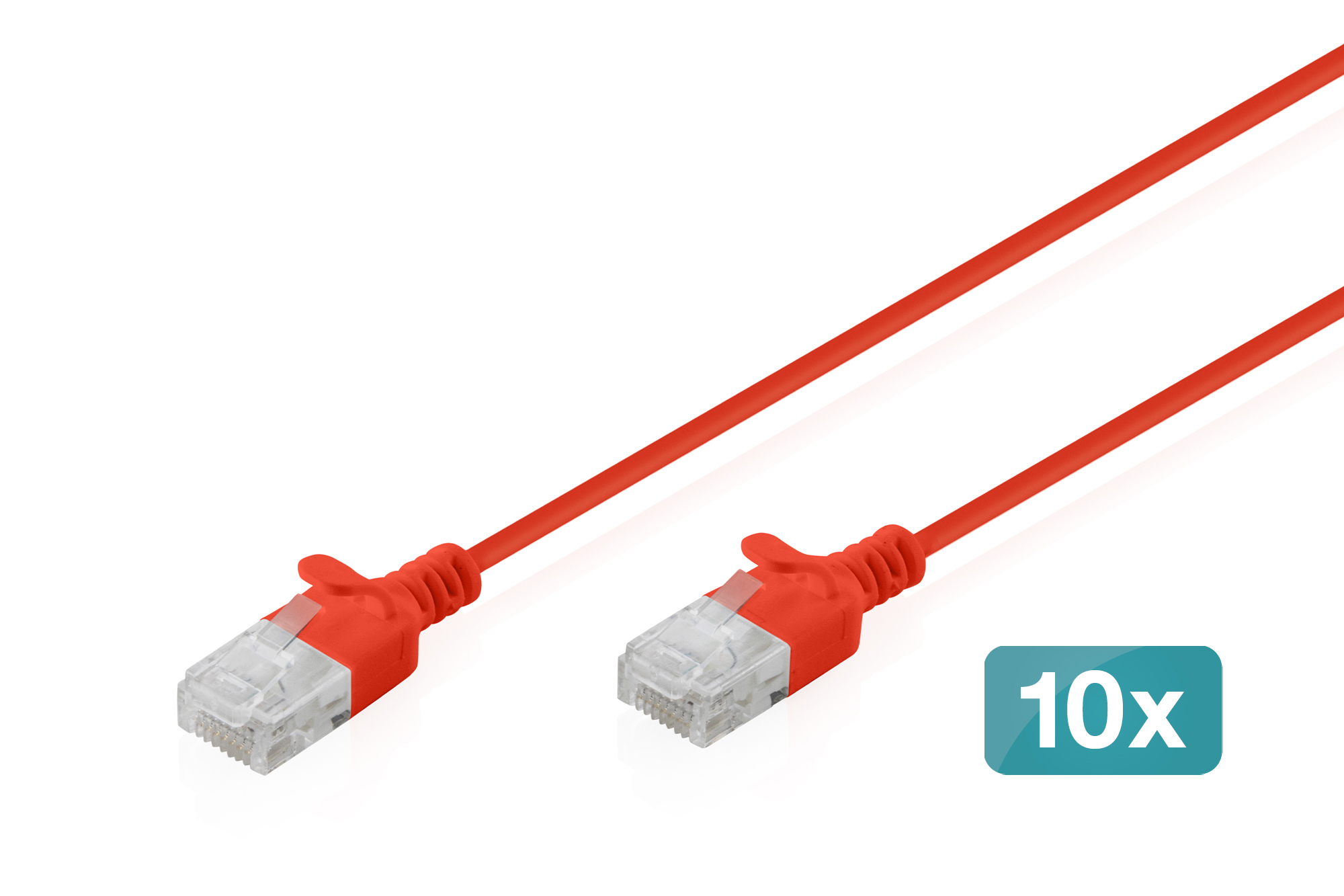 CAT6 U/UTP SLIM PA 10X3M RED 10X 3M LSZH AWG 32/7 RED