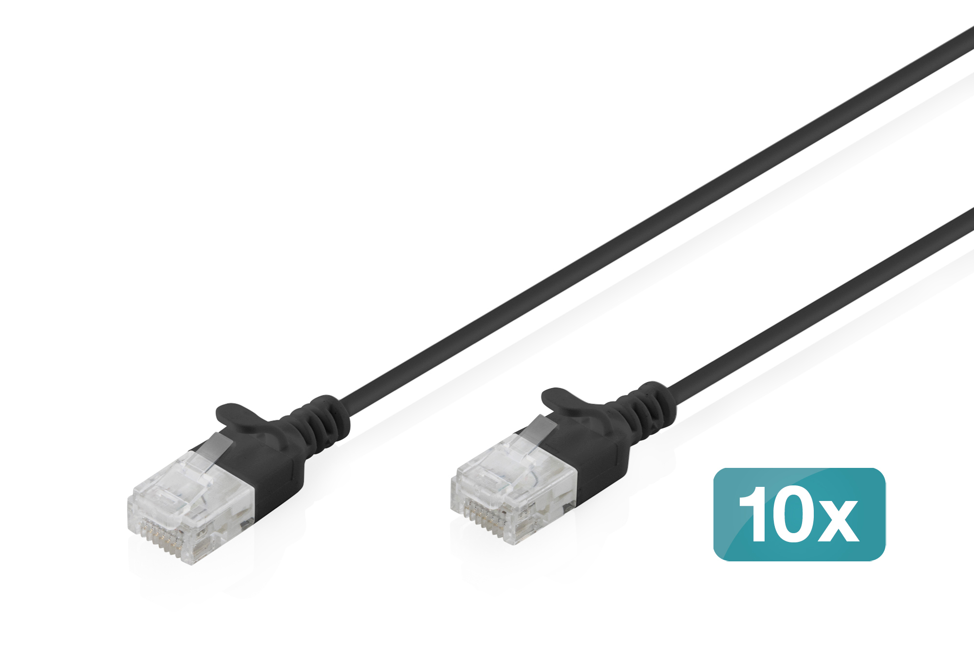 CAT6 U/UTP SLIM PA 10X5M BLK 10X 5M LSZH AWG 32/7 BLACK