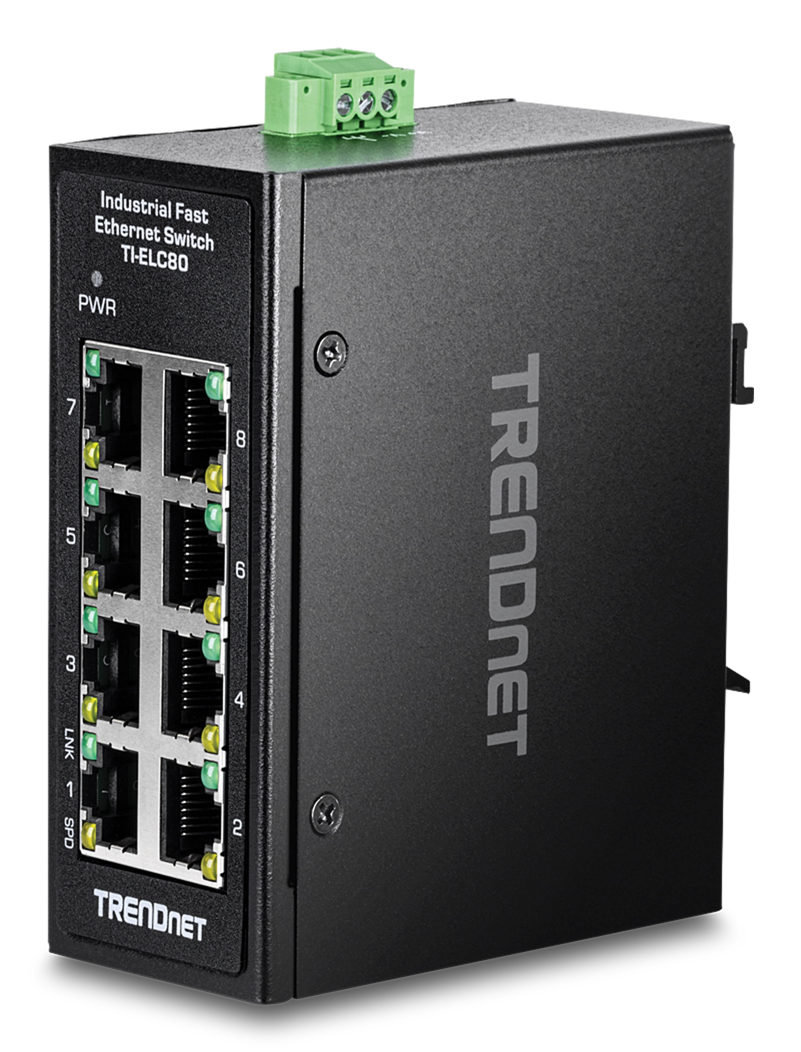 8-PORT INDUSTRIAL FAST ETHERNE DIN-RAIL MINI SWITCH