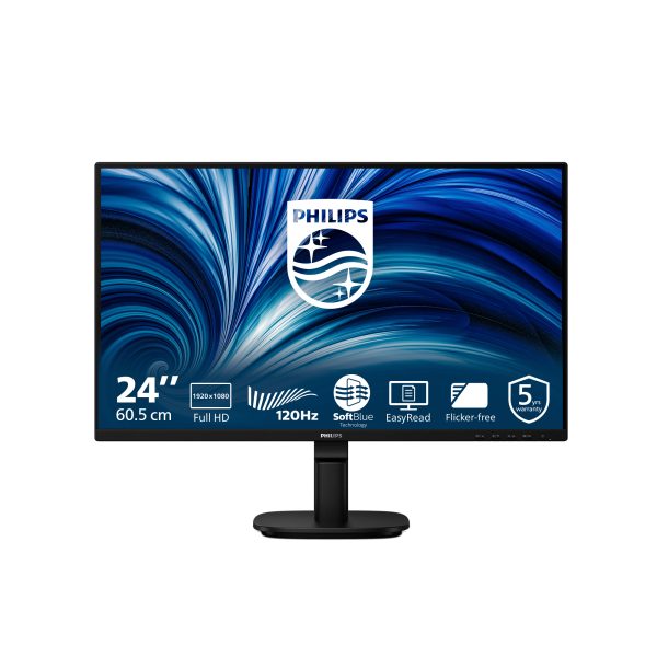 Philips IPS monitor 24" 24B2N2200, 1920x1080, 16:9, 300cd/m2, 4ms, VGA/DisplayPort/HDMI, 120 Hz, hangszóró