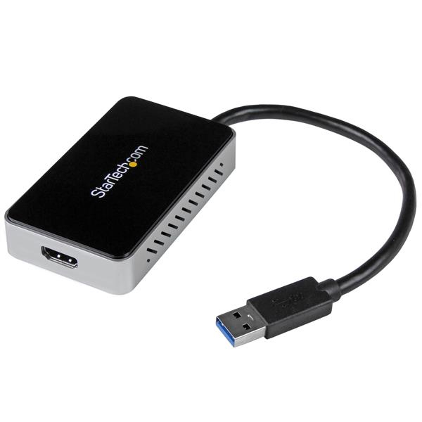 StarTech USB-A 3.0 -> HDMI USB-A 3.0 M/F adapter 0.2m fekete-ezüst