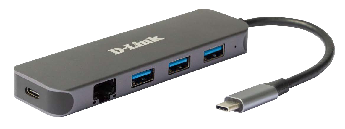 D-Link DUB-2334 5-port 60W USB-C dokkoló szürke