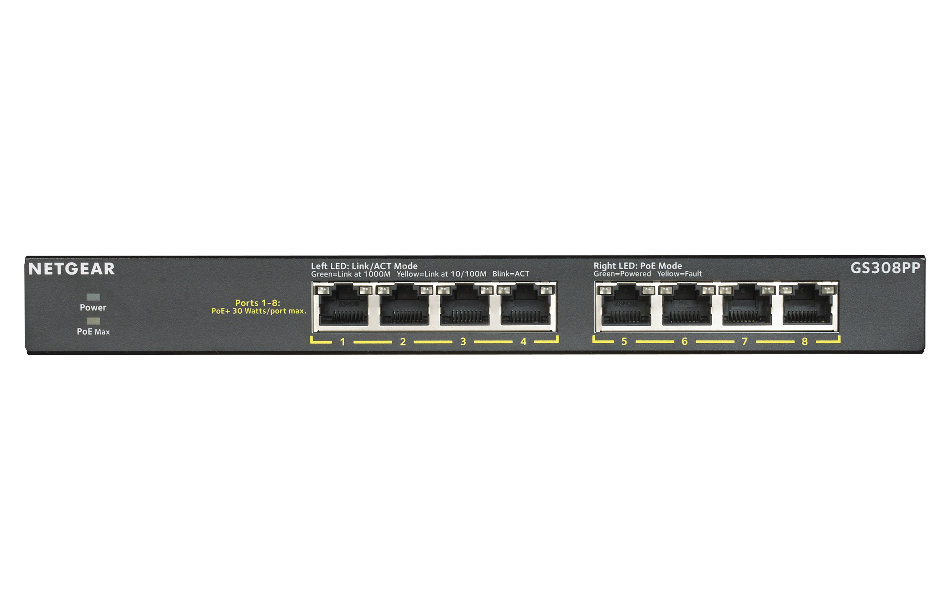 8-PORT GB POE+ FLEX SWITCH FANLESS