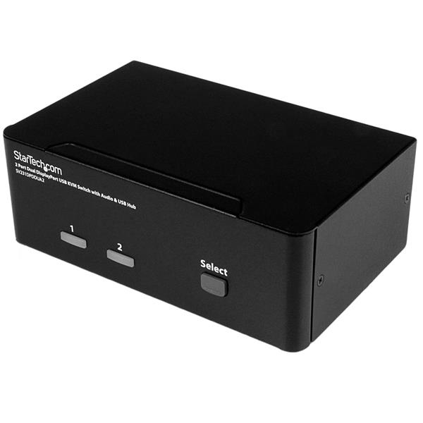 KVM SWITCH 2-PORTS DISPLAYPORT COMPUTERS + MONITORS
