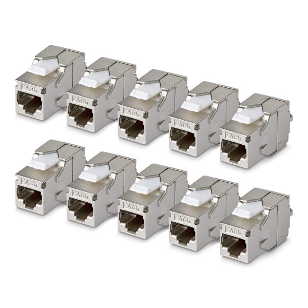 STARTECH CAT6A KEYSTONE JACK 10-PACK 10-PACK180-DEGREE/TOOLLESS/SHIEL