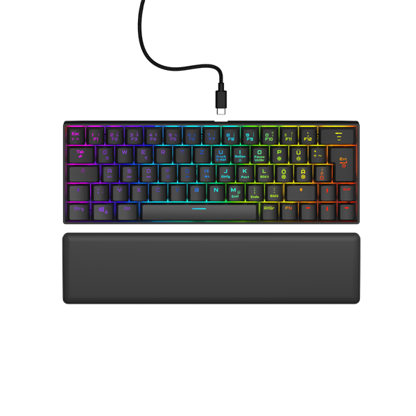 URAGE by HAMA 217828, GAMING URAGE EXODUS 760TKL MECHANIKUS MINI BILLENTYŰZET, RGB, RED SWITCH, FEKETE