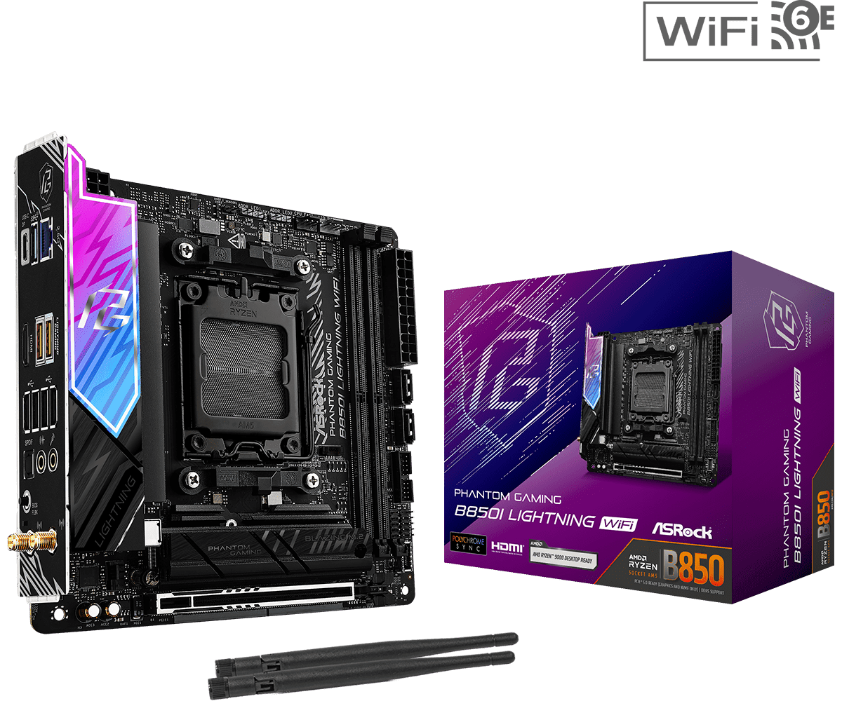 ASRock B850I Lightning WiFi AM5 DDR5 mini-ITX alaplap