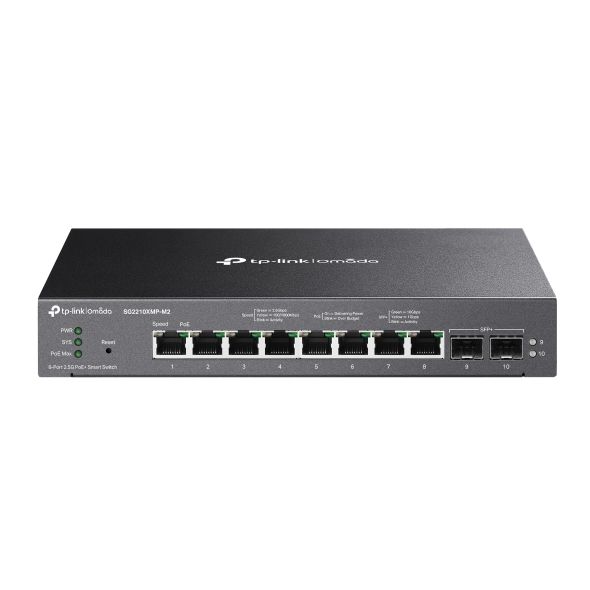 TP-LINK OMADA PoE Switch 8x2500Mbps(8xPOE+) + 2x10G SFP+, Menedzselhető, SG2210XMP-M2