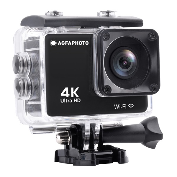 AGFAPhoto Realimove AC9000BK akciókamera, 4K, 170°, wifi, 30m-ig vízálló tok