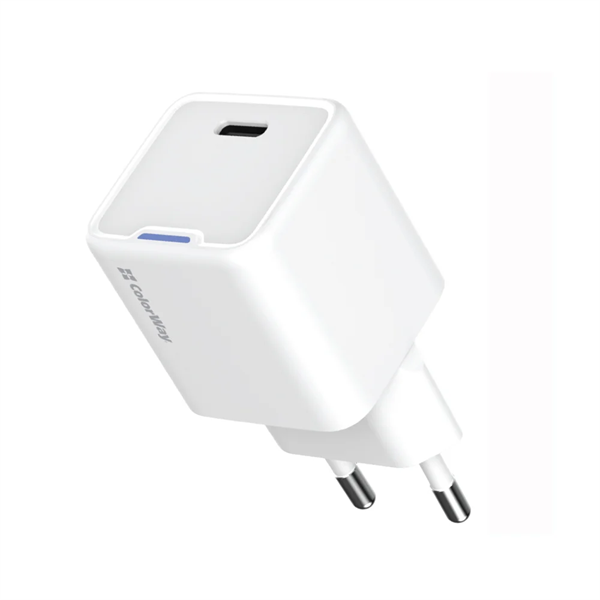 COLORWAY AC töltő adapter, CW-CHS059PD-WT, GaN Mini 20W PD Port PPS USB-C