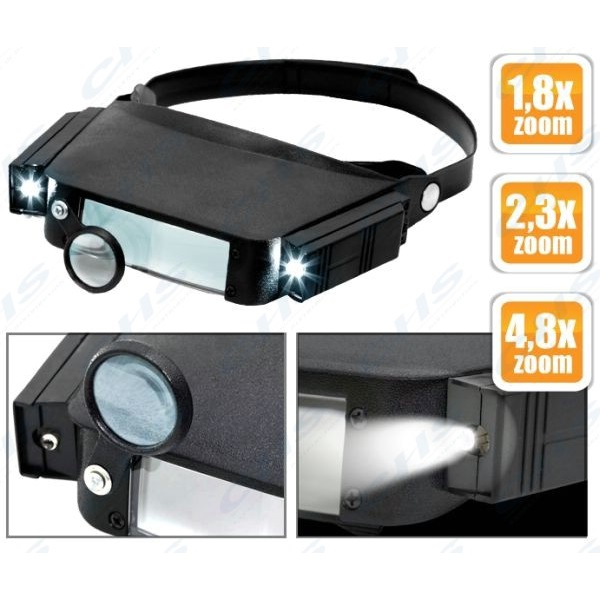 HANDY TOOLS Fejpántos nagyító + LED