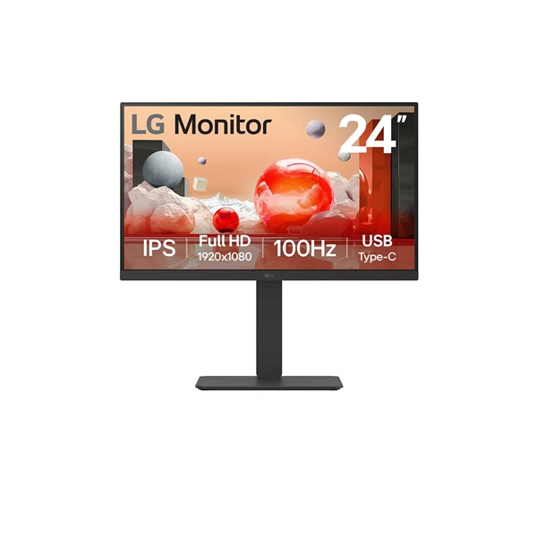 LG IPS monitor 23.8" 24BA650-T, 1920x1080, 16:9, 250cd/m2, 5ms, HDMI/DisplayPort/4xUSB/USB-C, áll.mag, pivot