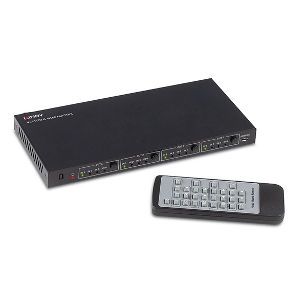 LINDY Mátrix Switch HDMI, 4x4 port