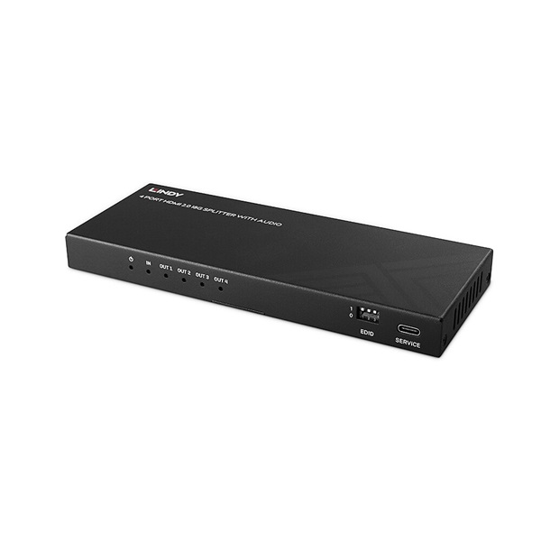 LINDY Splitter HDMI 8K@60Hz, 4 port, Audioval és Downscalingel, fekete