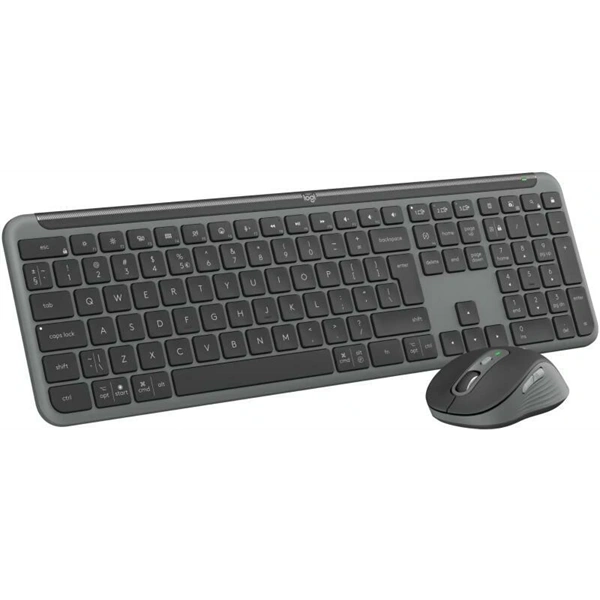 LOGITECH Billentyűzet + egér - MK950 Signature Slim Vezeték Nélküli Combo Grafitszürke, HUN (Festett)