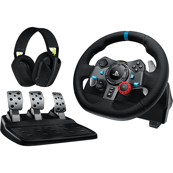 LOGITECH Játékvezérlő - G29 Driving Force Racing Kormány PS3/PS4/PS5/PC +  G435 Vezeték nélküli Gaming headset, fekete