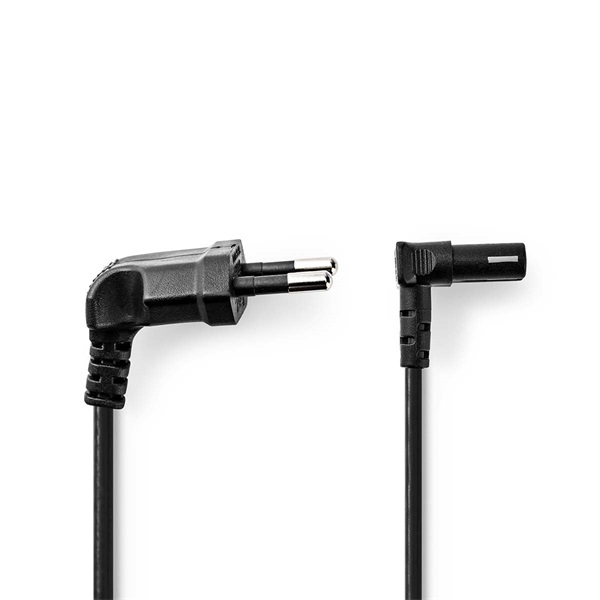Nedis CEGL11075BK20 tápkábel IEC-320-C1, 90°-os szögben hajlított, 2m