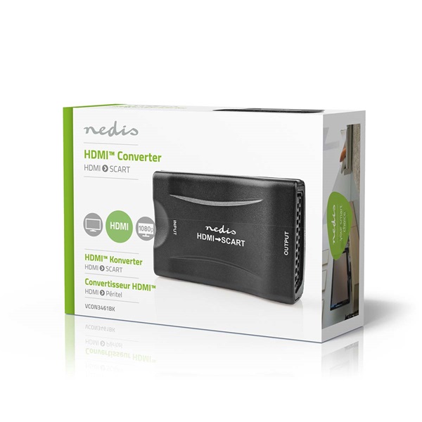 Nedis VCON3461BK (converter) videó konverter, HDMI bemenet, SCART kimenet 1080p