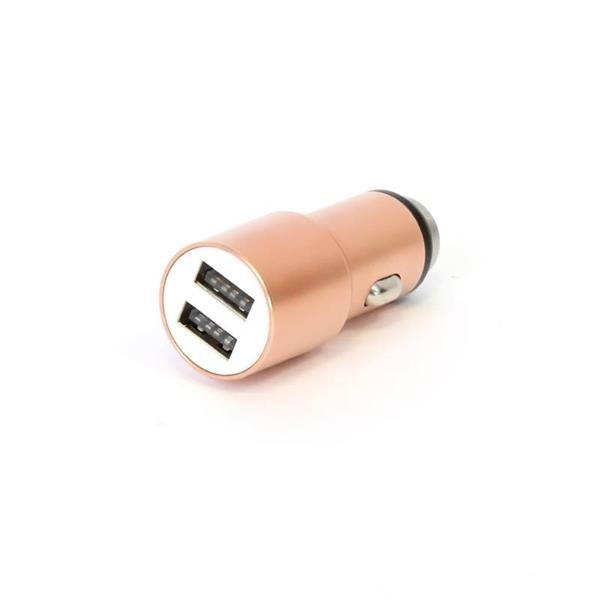 OMEGA USB autós töltő, 2 portos, 2.1A, rózsa