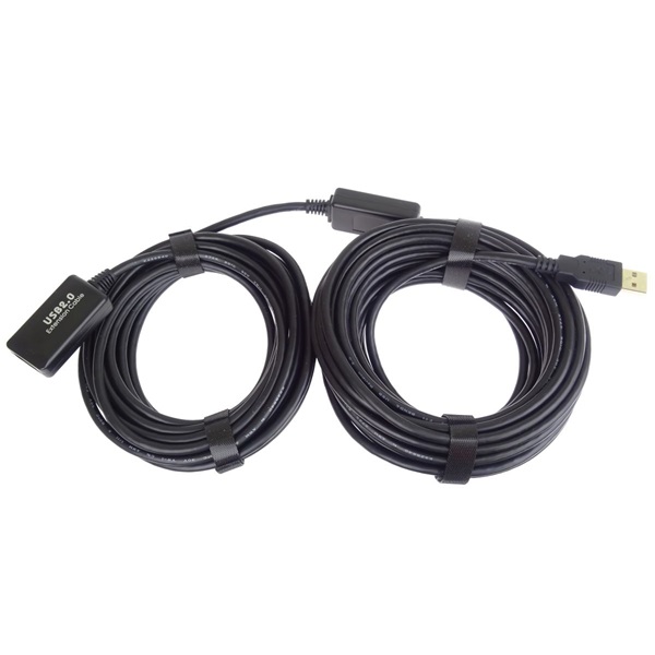 PREMIUMCORD Aktív Kábel USB-A 2.0, hosszabbító, repeater, A - A, M/F, 10m, fekete