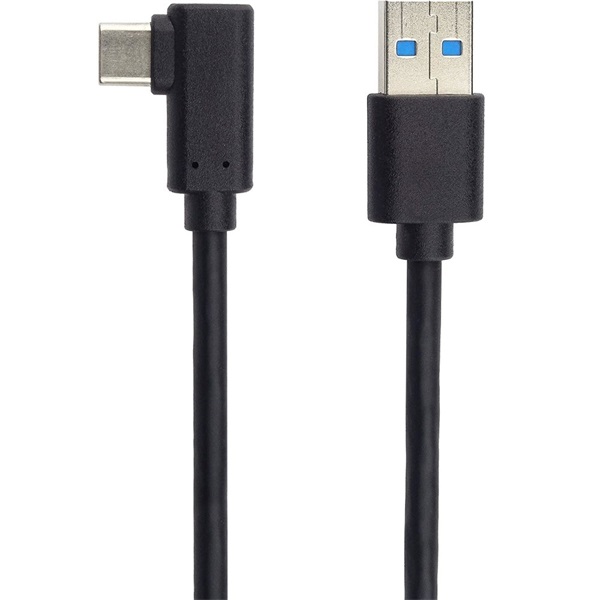 PREMIUMCORD Kábel USB 3.0 USB-A - USB-C, 90° fokos, 5 Gbit/s, M/M, 1m, fekete