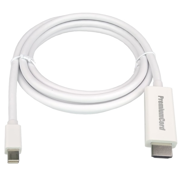 PREMIUMCORD Kábel mini DisplayPort mini DP - HDMI, 1080p@60Hz, M/M, 1m, fehér