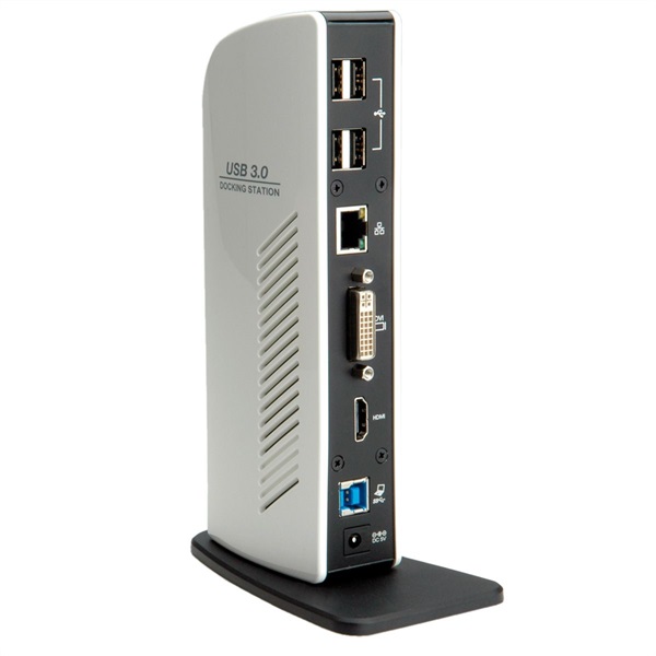 ROLINE Dokkoló állomás USB 3.2 Gen 1, fekete/fehér