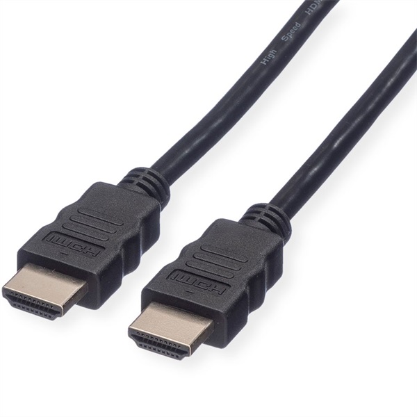 ROLINE Kábel HDMI 1.4 HDMI - HDMI, High Speed Ethernettel, 1080p@60Hz, M/M,   7,5m, fekete