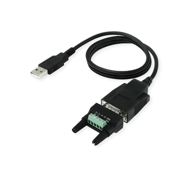 ROLINE Kábel USB-A - RS422/485, konverter, M/M, 1,2m, fekete