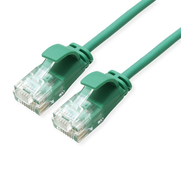 ROLINE Patch kábel UTP CAT6a LSOH, Slim, ultra hajlékony, data center kábel, kihúzásgátló,   5m, zöld