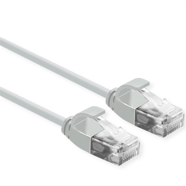 ROLINE Patch kábel UTP CAT6a LSOH, Slim, ultra hajlékony, data center kábel, kihúzásgátló,   5m, szürke