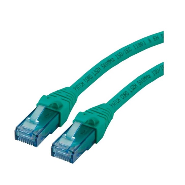 ROLINE Patch kábel UTP CAT6a LSOH, kihúzásgátló,   1,5m, zöld