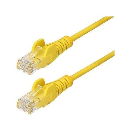 StarTech slim RJ45 CAT5 UTP -> RJ45 CAT5 UTP M/M adatkábel 0.25m sárga 100W POE